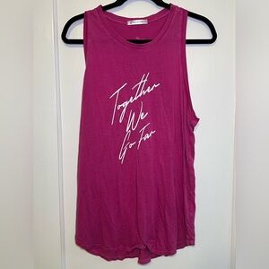 Peloton Fuchsia Muscle Tee with Inspirational Text